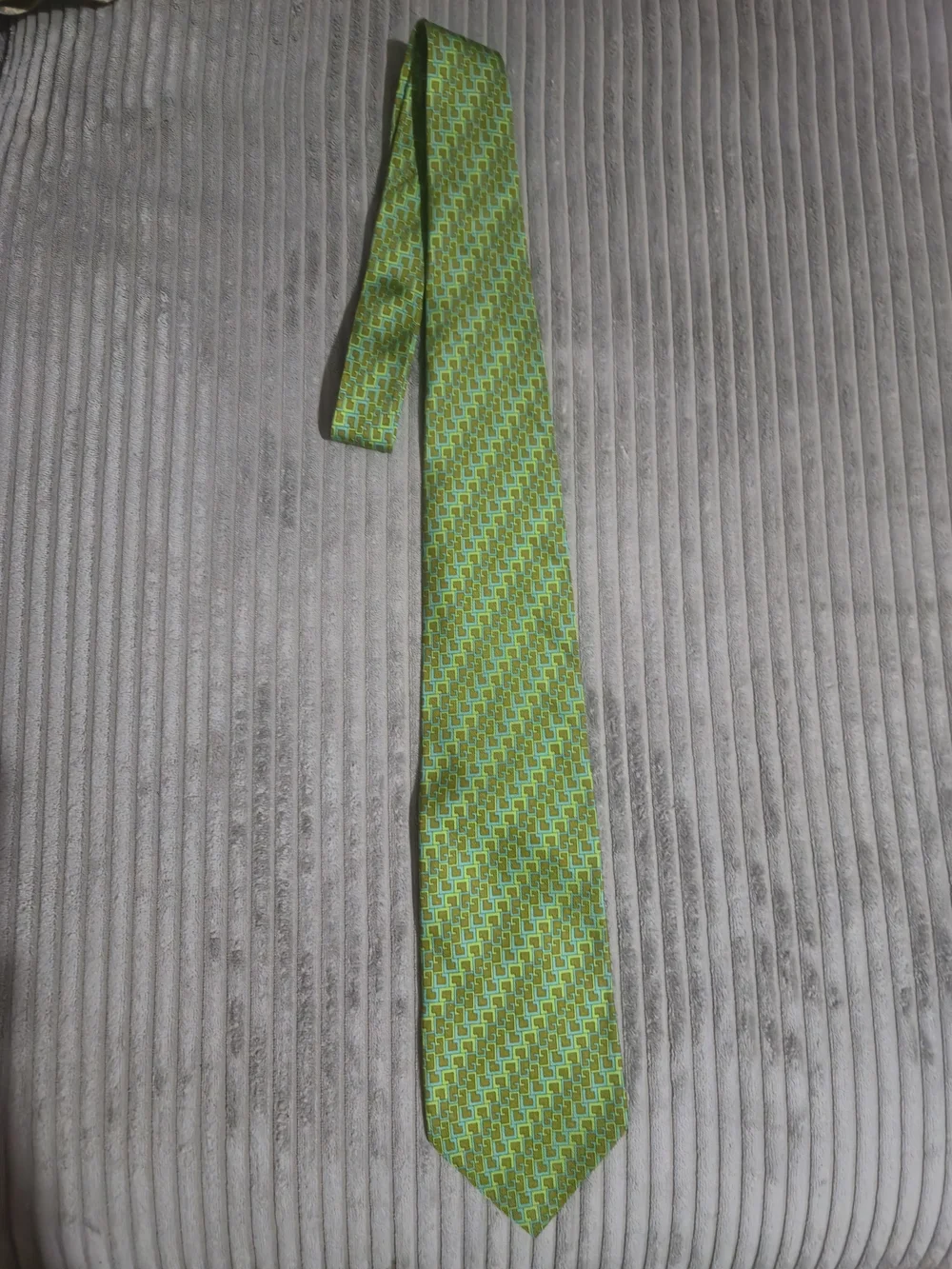Gucci Green Geometric Silk Tie
